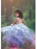 Lavender Flower Girl Dress With Draped Pearls Lavender Flower Girl Dress With Draped Pearls